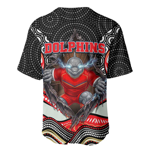 Dolphins Baseball Jersey The Scream of Lightning Eyes - Indigenous Dot Ripping Effect