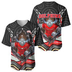 Dolphins Baseball Jersey The Scream of Lightning Eyes - Indigenous Dot Ripping Effect