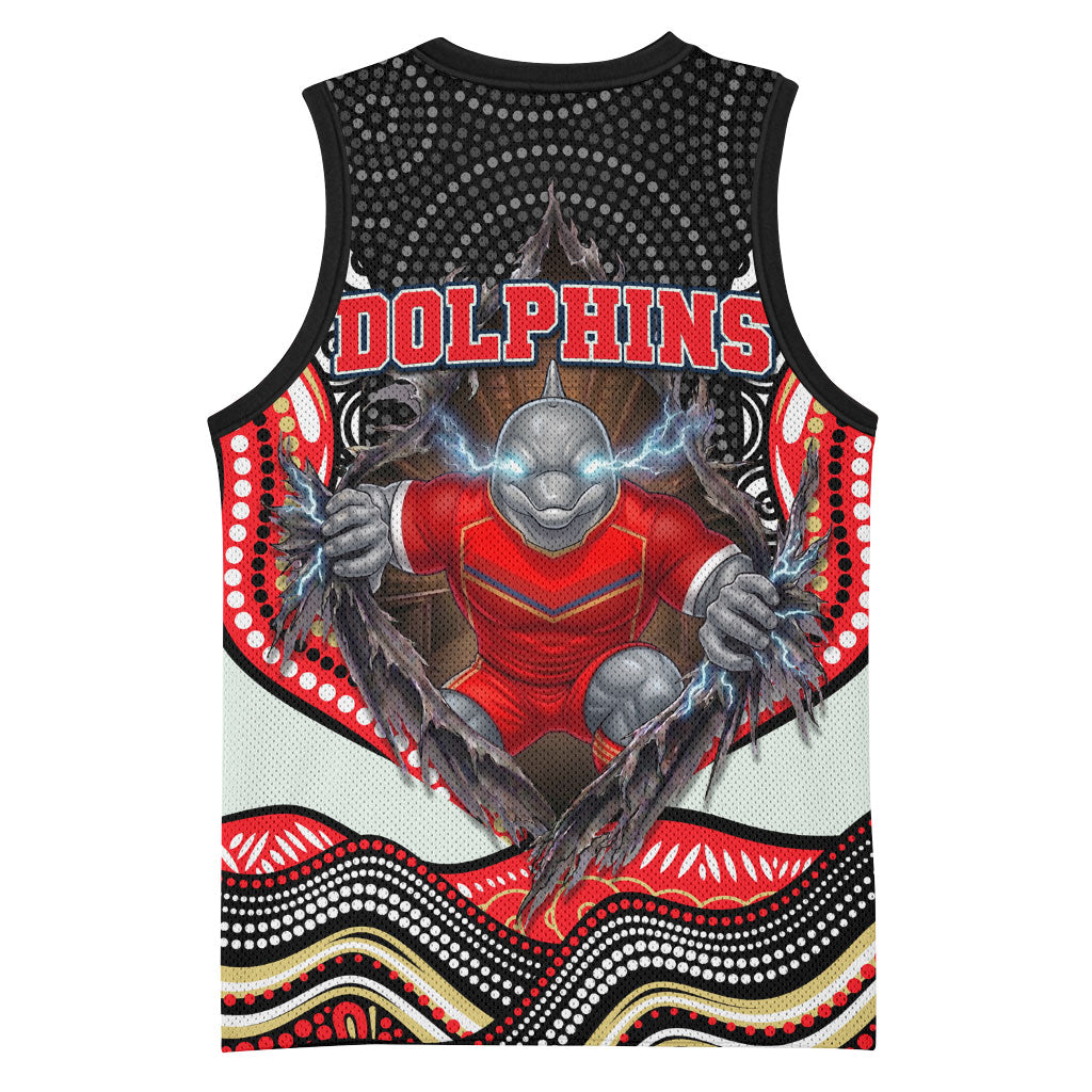 Dolphins Basketball Jersey The Scream of Lightning Eyes - Indigenous Dot Ripping Effect