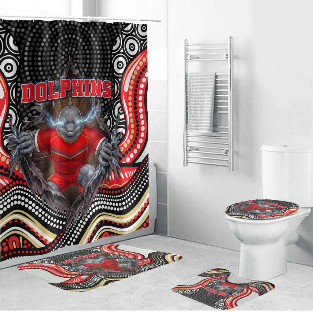 Dolphins Bathroom Set The Scream of Lightning Eyes - Indigenous Dot Ripping Effect