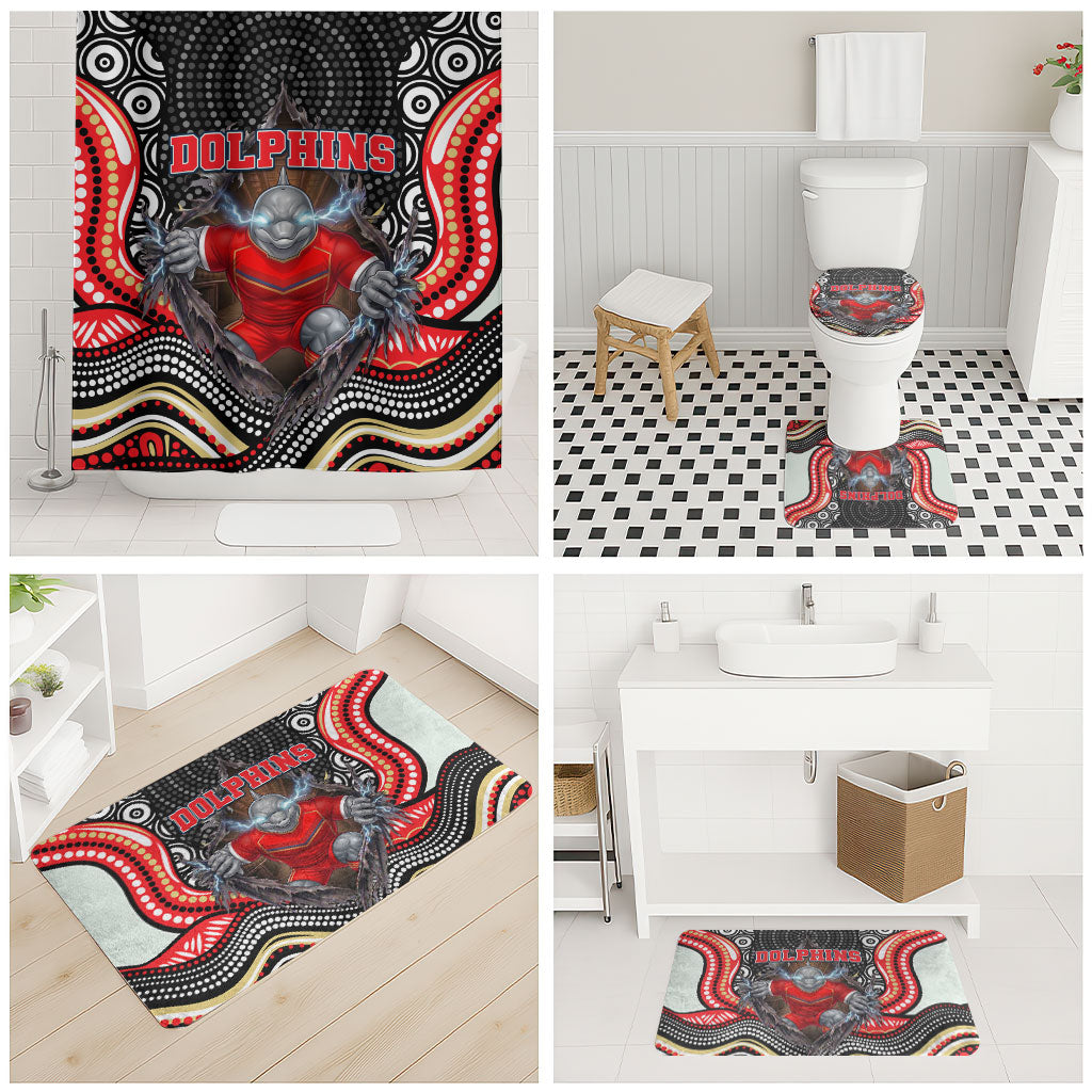 Dolphins Bathroom Set The Scream of Lightning Eyes - Indigenous Dot Ripping Effect