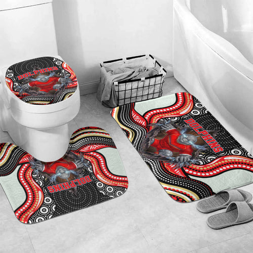Dolphins Bathroom Set The Scream of Lightning Eyes - Indigenous Dot Ripping Effect