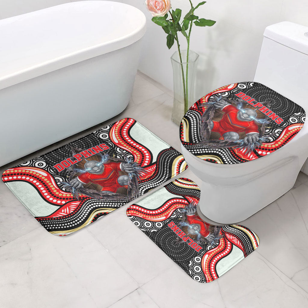 Dolphins Bathroom Set The Scream of Lightning Eyes - Indigenous Dot Ripping Effect