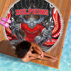 Dolphins Beach Blanket The Scream of Lightning Eyes - Indigenous Dot Ripping Effect