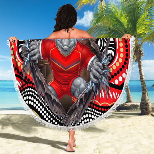Dolphins Beach Blanket The Scream of Lightning Eyes - Indigenous Dot Ripping Effect