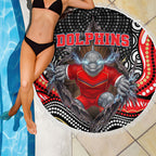 Dolphins Beach Blanket The Scream of Lightning Eyes - Indigenous Dot Ripping Effect
