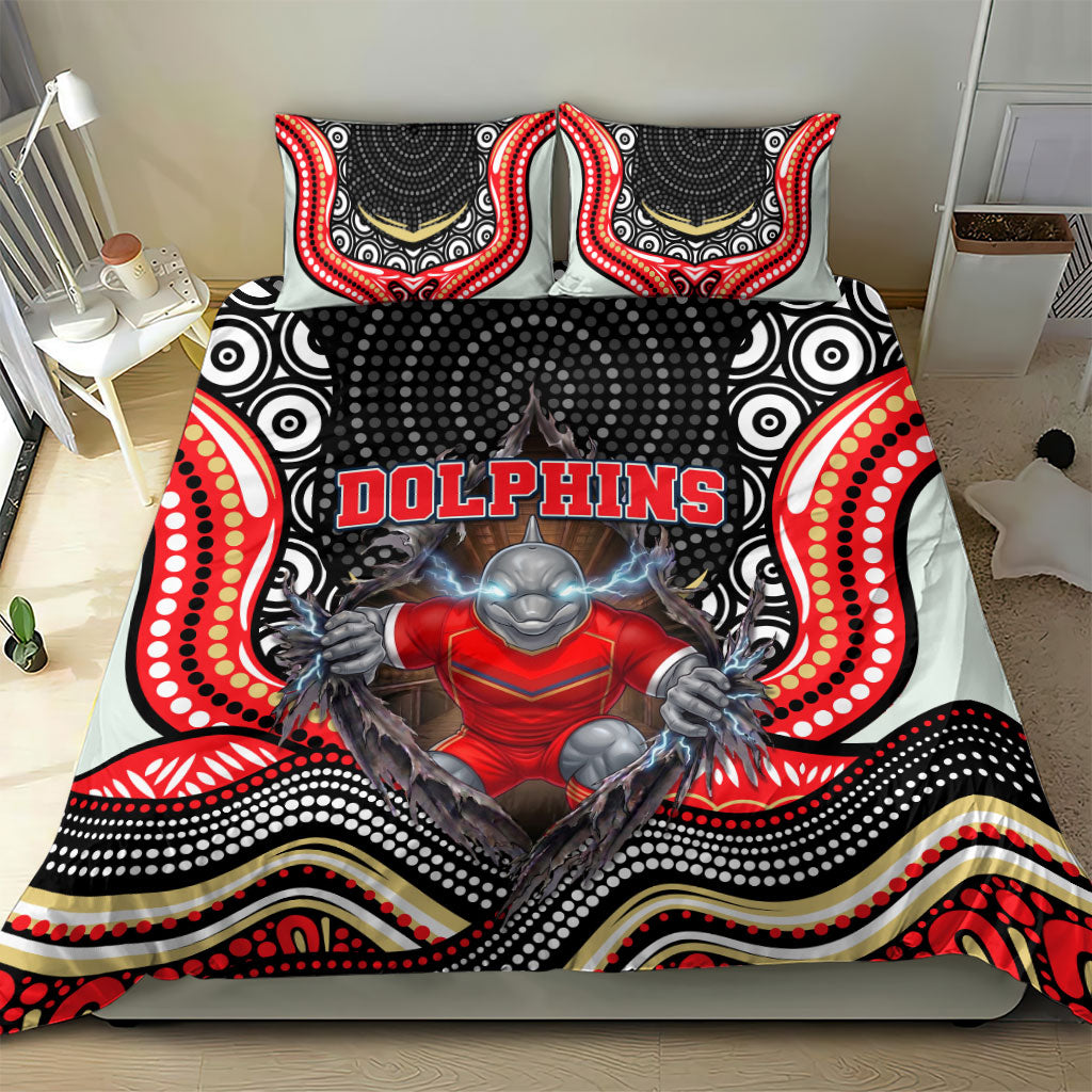 Dolphins Bedding Set The Scream of Lightning Eyes - Indigenous Dot Ripping Effect