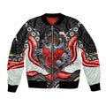 Dolphins Bomber Jacket The Scream of Lightning Eyes - Indigenous Dot Ripping Effect