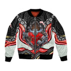 Dolphins Bomber Jacket The Scream of Lightning Eyes - Indigenous Dot Ripping Effect