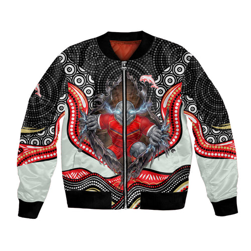 Dolphins Bomber Jacket The Scream of Lightning Eyes - Indigenous Dot Ripping Effect