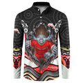 Dolphins Button Sweatshirt The Scream of Lightning Eyes - Indigenous Dot Ripping Effect