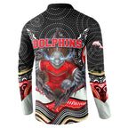Dolphins Button Sweatshirt The Scream of Lightning Eyes - Indigenous Dot Ripping Effect