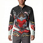 Dolphins Button Sweatshirt The Scream of Lightning Eyes - Indigenous Dot Ripping Effect