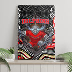 Dolphins Canvas Wall Art The Scream of Lightning Eyes - Indigenous Dot Ripping Effect