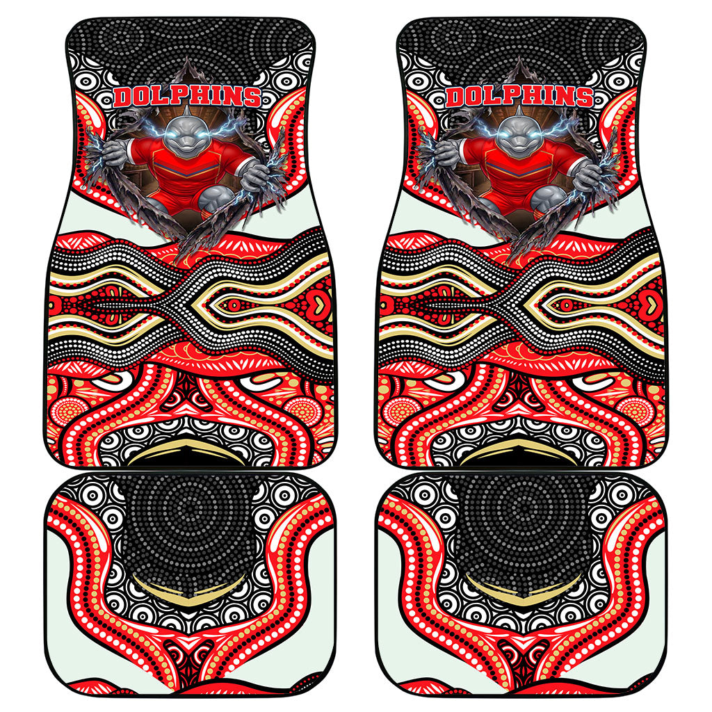 Dolphins Car Mats The Scream of Lightning Eyes - Indigenous Dot Ripping Effect