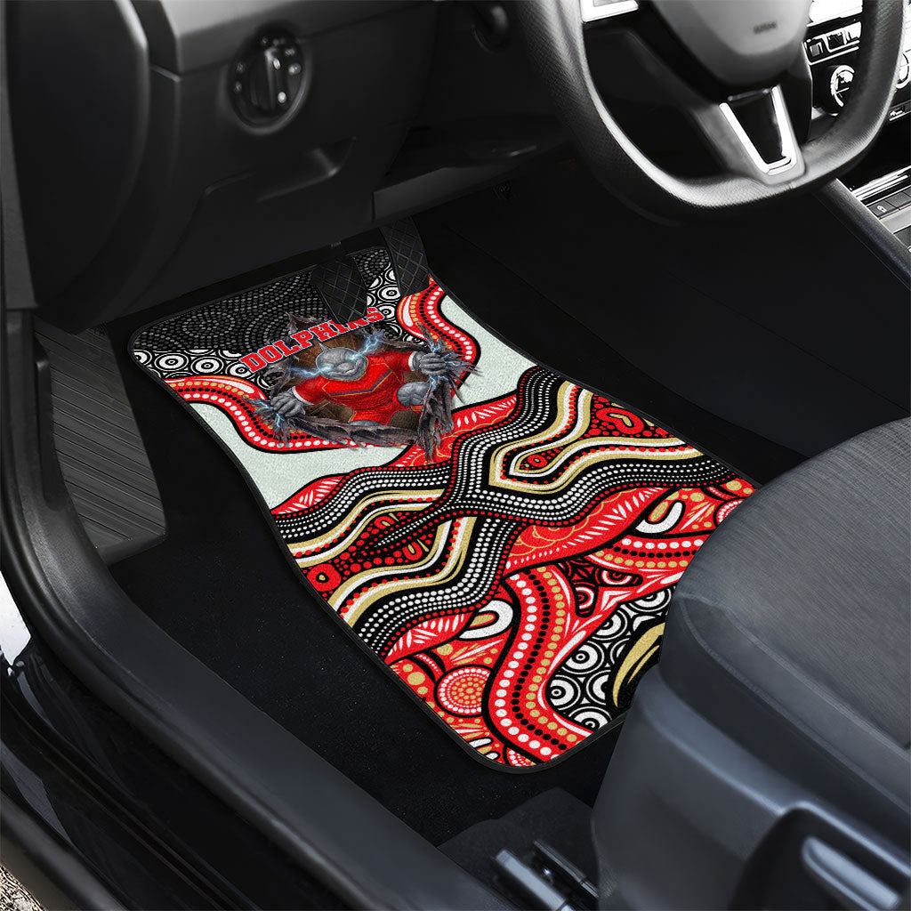 Dolphins Car Mats The Scream of Lightning Eyes - Indigenous Dot Ripping Effect