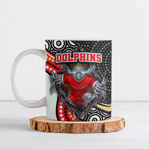 Dolphins Ceramic Mug The Scream of Lightning Eyes - Indigenous Dot Ripping Effect