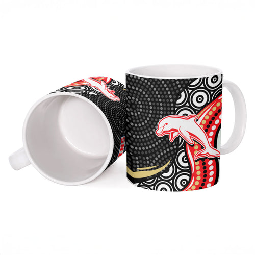 Dolphins Ceramic Mug The Scream of Lightning Eyes - Indigenous Dot Ripping Effect