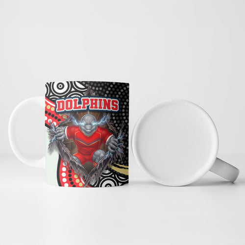 Dolphins Ceramic Mug The Scream of Lightning Eyes - Indigenous Dot Ripping Effect