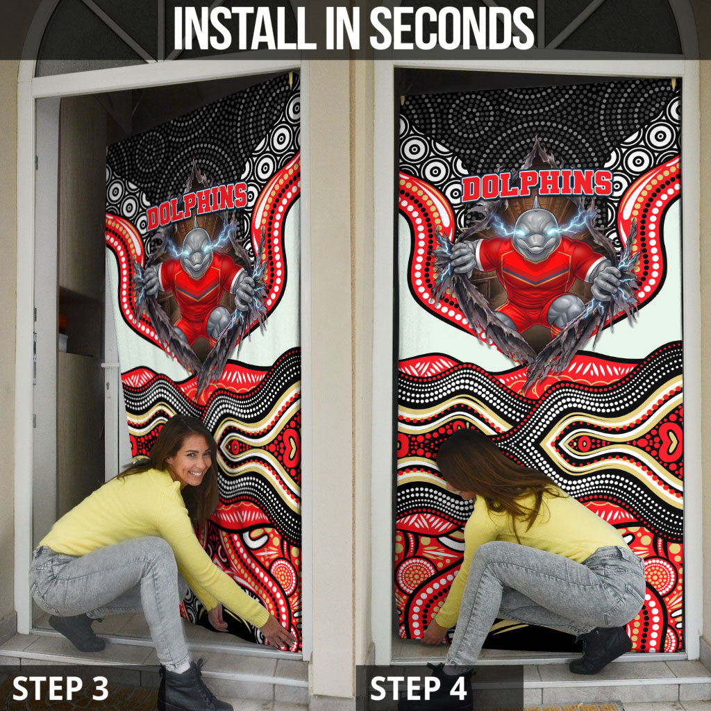 Dolphins Door Cover The Scream of Lightning Eyes - Indigenous Dot Ripping Effect
