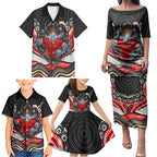Dolphins Family Matching Puletasi and Hawaiian Shirt The Scream of Lightning Eyes - Indigenous Dot Ripping Effect
