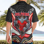 Dolphins Hawaiian Shirt The Scream of Lightning Eyes - Indigenous Dot Ripping Effect