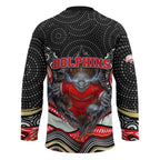 Dolphins Hockey Jersey The Scream of Lightning Eyes - Indigenous Dot Ripping Effect