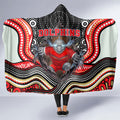 Dolphins Hooded Blanket The Scream of Lightning Eyes - Indigenous Dot Ripping Effect