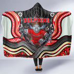 Dolphins Hooded Blanket The Scream of Lightning Eyes - Indigenous Dot Ripping Effect