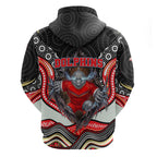 Dolphins Hoodie The Scream of Lightning Eyes - Indigenous Dot Ripping Effect