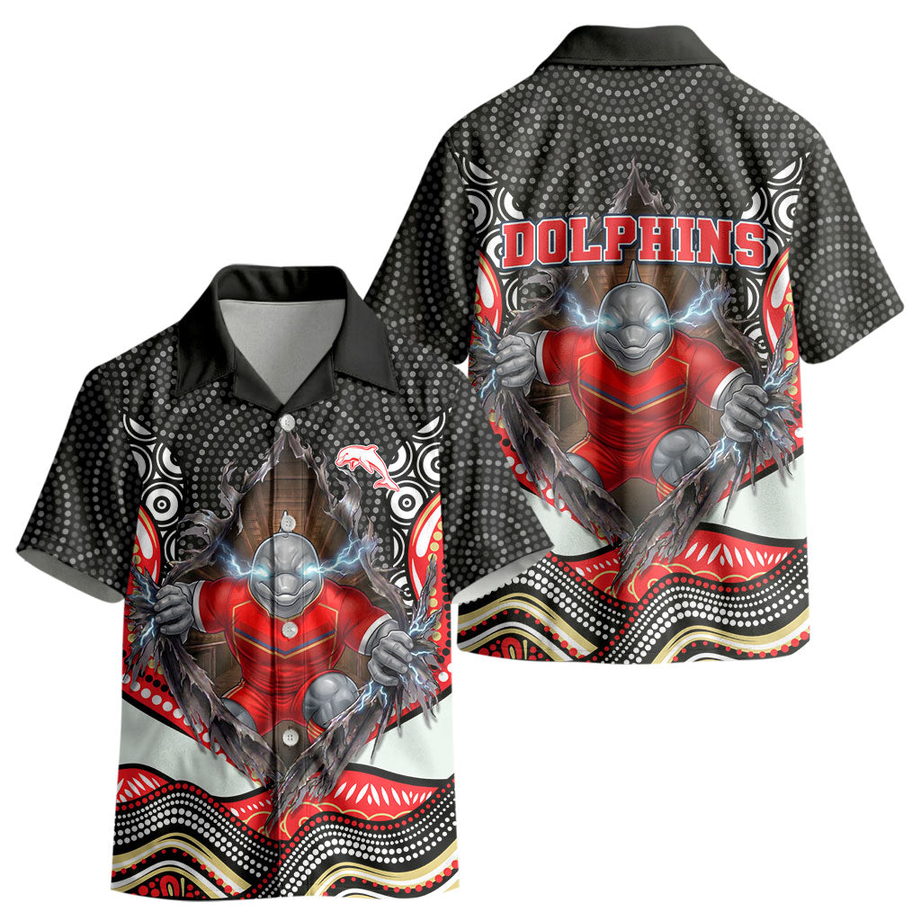 Dolphins Kid Hawaiian Shirt The Scream of Lightning Eyes - Indigenous Dot Ripping Effect