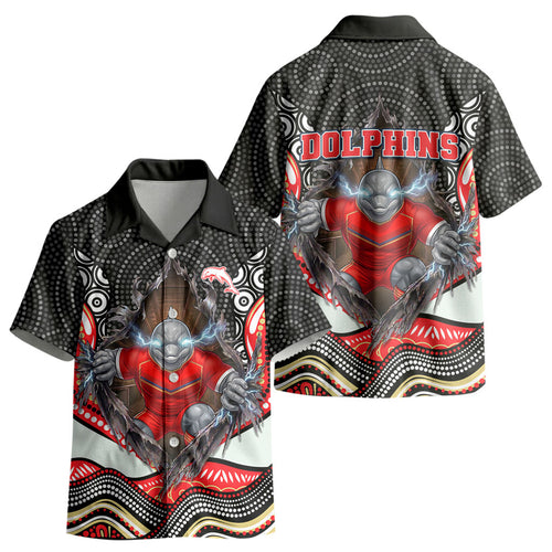 Dolphins Kid Hawaiian Shirt The Scream of Lightning Eyes - Indigenous Dot Ripping Effect