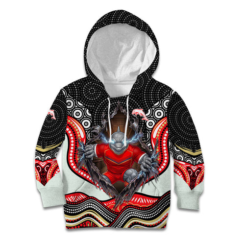 Dolphins Kid Hoodie The Scream of Lightning Eyes - Indigenous Dot Ripping Effect
