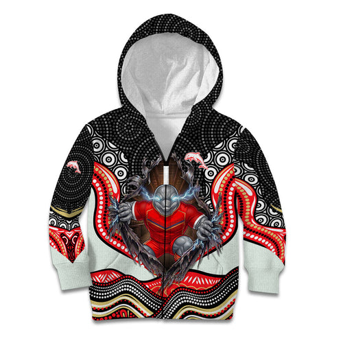 Dolphins Kid Hoodie The Scream of Lightning Eyes - Indigenous Dot Ripping Effect