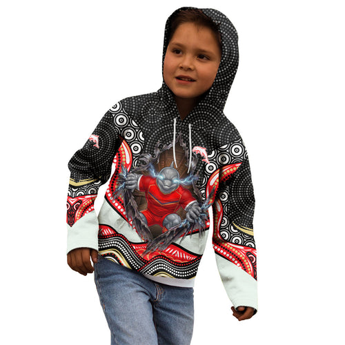 Dolphins Kid Hoodie The Scream of Lightning Eyes - Indigenous Dot Ripping Effect