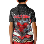 Dolphins Kid Polo Shirt The Scream of Lightning Eyes - Indigenous Dot Ripping Effect