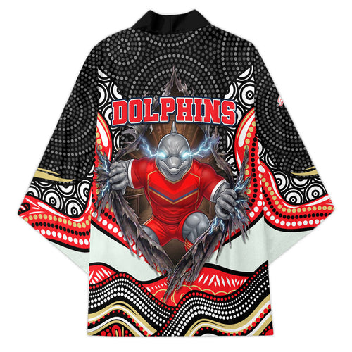 Dolphins Kimono The Scream of Lightning Eyes - Indigenous Dot Ripping Effect