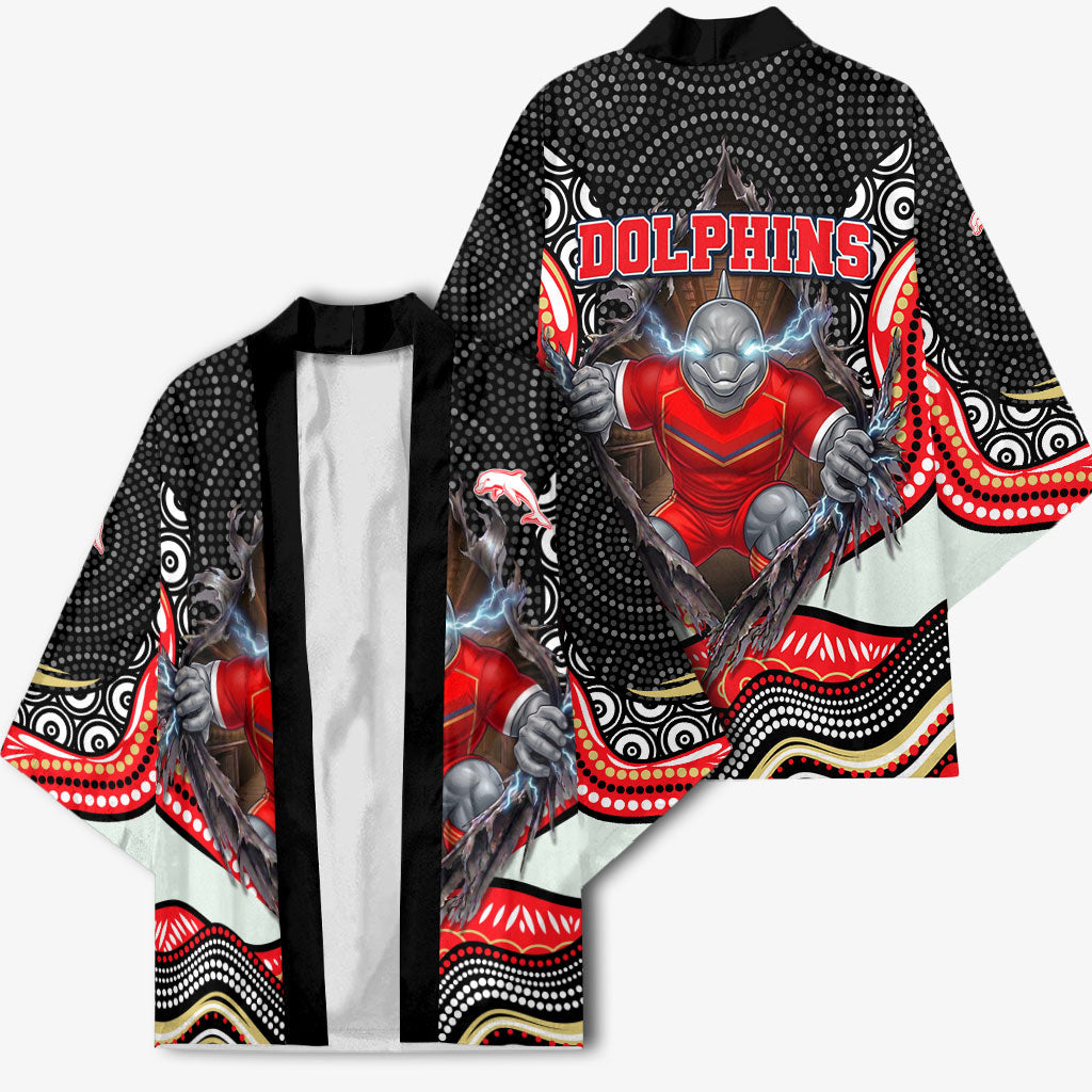 Dolphins Kimono The Scream of Lightning Eyes - Indigenous Dot Ripping Effect