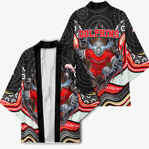 Dolphins Kimono The Scream of Lightning Eyes - Indigenous Dot Ripping Effect