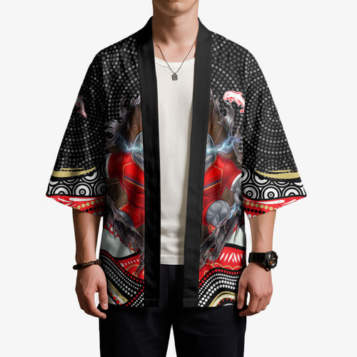 Dolphins Kimono The Scream of Lightning Eyes - Indigenous Dot Ripping Effect