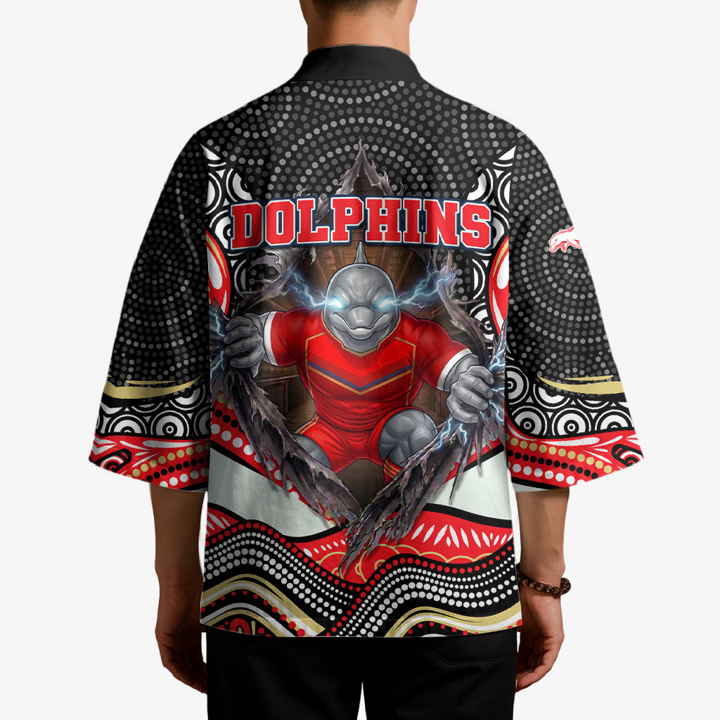 Dolphins Kimono The Scream of Lightning Eyes - Indigenous Dot Ripping Effect