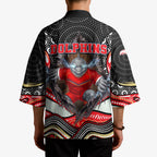 Dolphins Kimono The Scream of Lightning Eyes - Indigenous Dot Ripping Effect