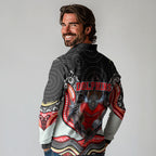 Dolphins Long Sleeve Polo Shirt The Scream of Lightning Eyes - Indigenous Dot Ripping Effect