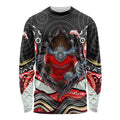 Dolphins Long Sleeve Shirt The Scream of Lightning Eyes - Indigenous Dot Ripping Effect