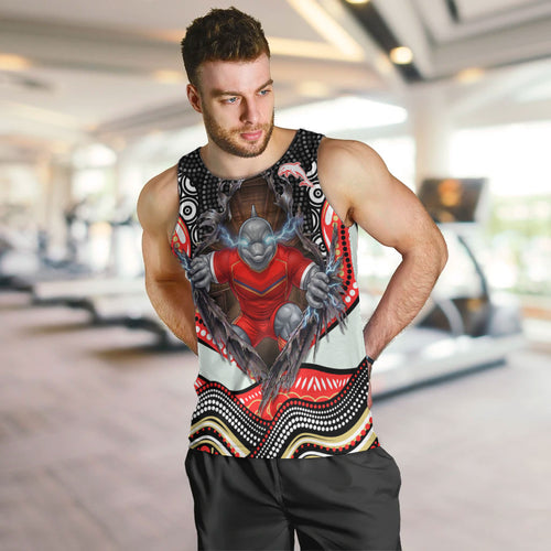 Dolphins Men Tank Top The Scream of Lightning Eyes - Indigenous Dot Ripping Effect