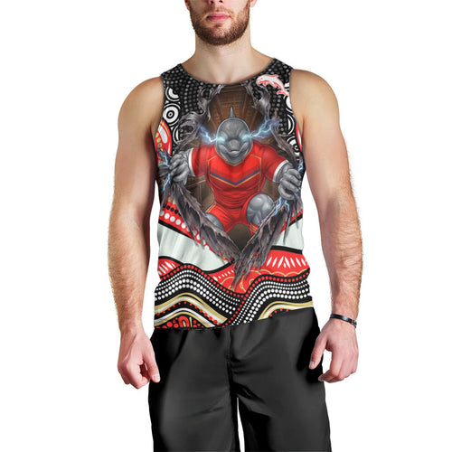 Dolphins Men Tank Top The Scream of Lightning Eyes - Indigenous Dot Ripping Effect
