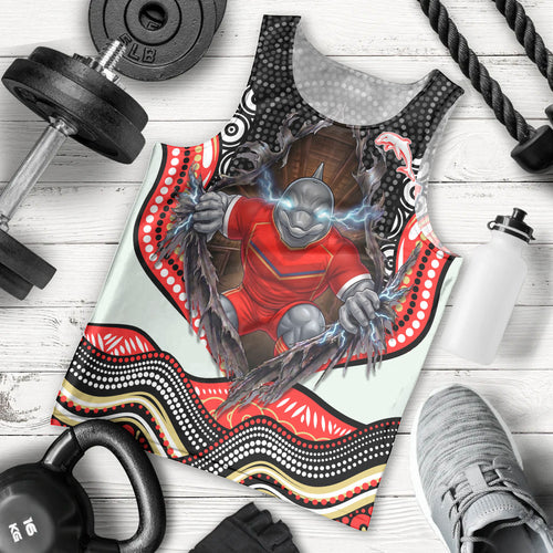 Dolphins Men Tank Top The Scream of Lightning Eyes - Indigenous Dot Ripping Effect