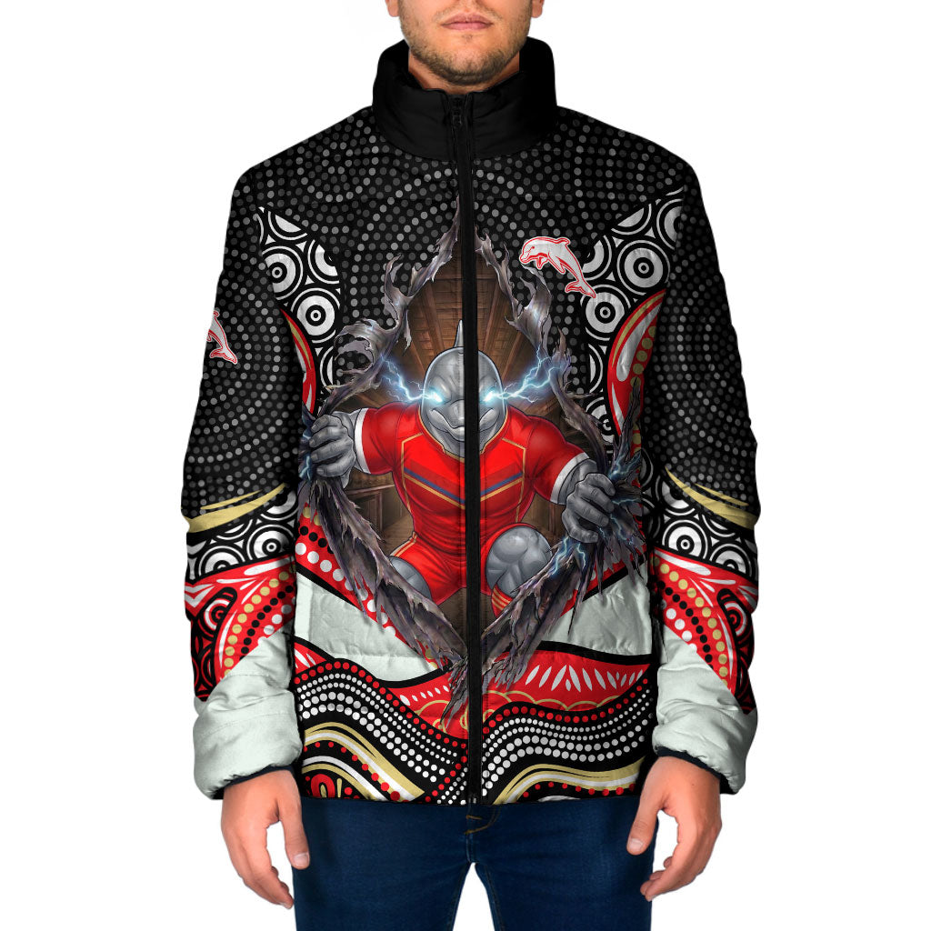 Dolphins Padded Jacket The Scream of Lightning Eyes - Indigenous Dot Ripping Effect
