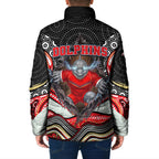Dolphins Padded Jacket The Scream of Lightning Eyes - Indigenous Dot Ripping Effect