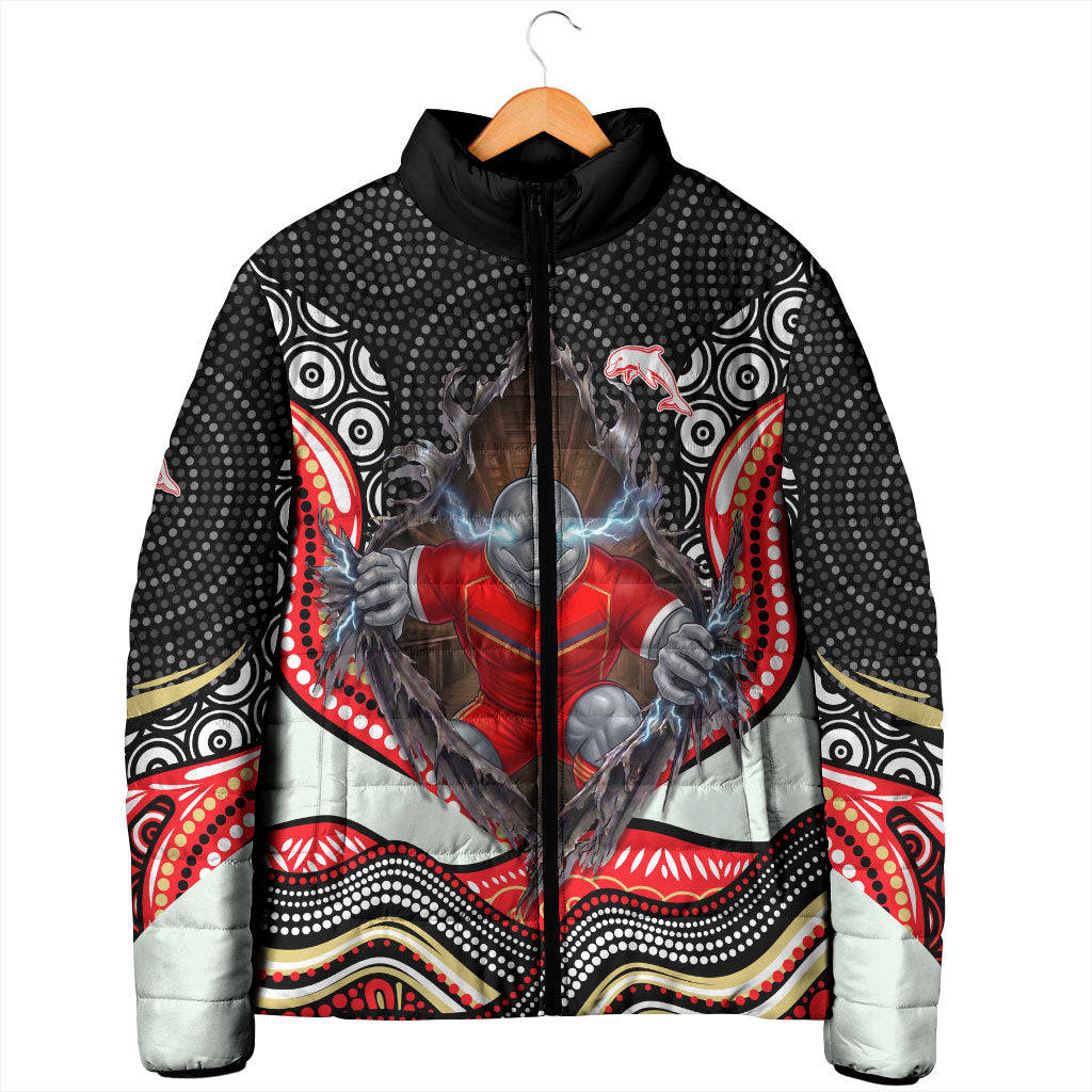 Dolphins Padded Jacket The Scream of Lightning Eyes - Indigenous Dot Ripping Effect